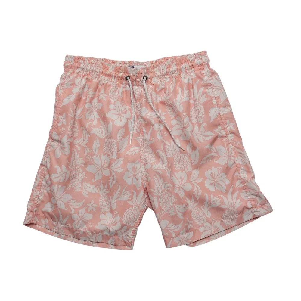 Trunks Surf & Swim Co Swim Trunks‎ Mens Medium Pink Floral Pineapple Drawstring